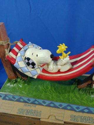 Enesco Peanuts By Jim Shore Snoopy Woodstock In Hammock Figurine Summer 6007939