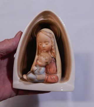 Vintage Napco Madonna Mary And Jesus Ceramic 1958 Figurine Stand Or Wall Hanging