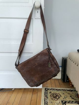Frye Logan Messenger Leather Bag - Antique Cognac Brown
