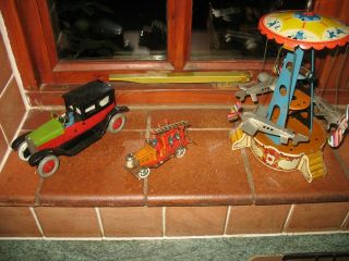 Vintage Tin Toy Fire Engine 1920/30 Germany Wind Up Tinplate