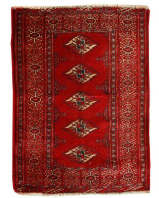 Geometric Red Vintage Hand Knotted Oriental Wool Traditional 2x3 Area Rug Carpet 2