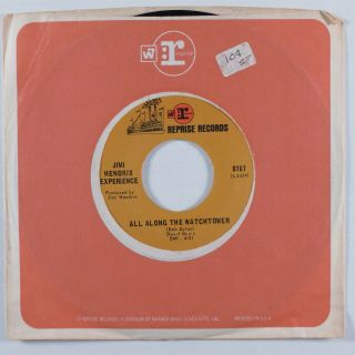Psych Rock 45 Jimi Hendrix Experience All Along The Watchtower Reprise Vg,  Hear