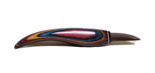 Helvie Knives Vintage Roughout Wood Carving Knife,  With Leather Sheath