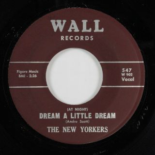Doo Wop R&b 45 Yorkers Dream A Little Dream Wall Hear