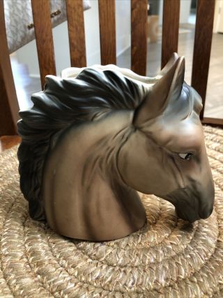 Vintage Napcoware Ceramic Horse Head Planter Vase 6” 3