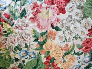 2 Vintage P Kaufmann Multicolor Floral Chintz Chair Slipcovers Red Blue Yellow 2