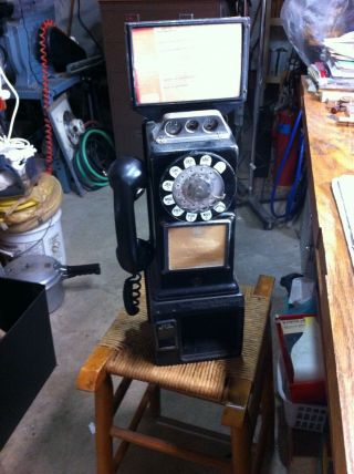 Vintage Gray Telephone Co.  Rotary Payphone