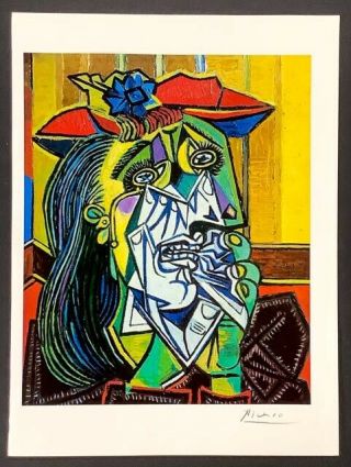 Hand Signed Signature - Pablo Picasso - Vintage Circa 1960s Multi - Color Print