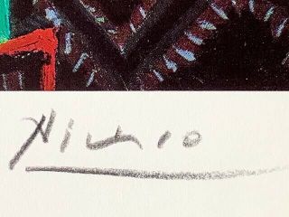 Hand signed signature - Pablo Picasso - vintage circa 1960s multi - color print 2