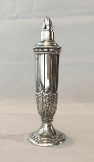 Vintage Silverplate Ronson " Juno " Tall Table Lighter Never Fired