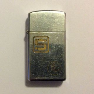 Vtg 1967 Zippo Slim Pocket Lighter Shanafelt Hardware Co 75th Year Ohio