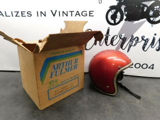 Vintage Arthur Fulmer Red Metal Flake Helmet New?? 1 2192
