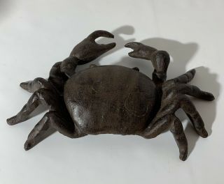 Vintage Cast Iron Crab Paper Weight,  Door Stop,  Nautical Decor,  Beach House 3