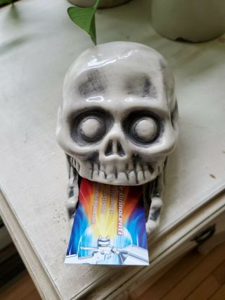 Ceramic Skull Ashtray/trinket Dish Business Card Holder Vintage