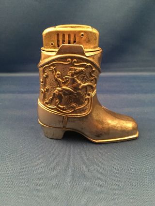 Vintage Nasco Lighter Cowboy Boot Western Occupied Japan Silver