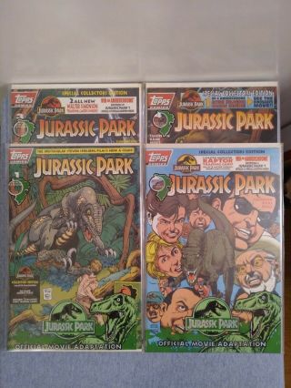 Topps Jurassic Park 1 - 2 - 3 - 4 Comics
