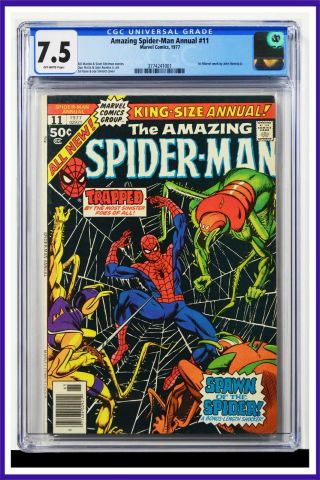 Spider - Man Annual 11 Cgc Graded 7.  5 Marvel 1977 Newsstand Comic Book.