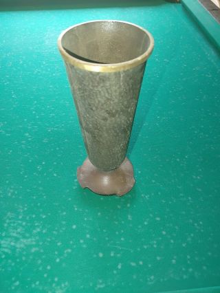 Bronze Cemetery Tombstone Flower Vase Urn Grave Marker Hammered
