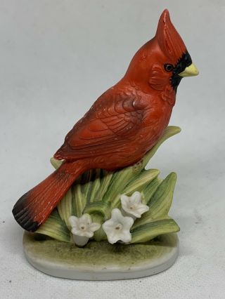 Vintage Hand Painted Lefton Porcelain Cardinal Bird Figurine Kw 464