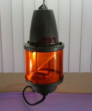 Vintage Amber Rotating Light By Federal Signal Corporation Beacon Ray Model 27s
