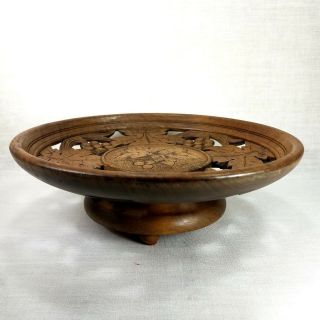 Vintage Swiss Musical Bowl Carved Wood Hummels O.  Maeder Lucerne Switzerland
