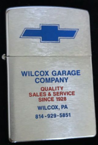 Vintage 1996 Wilcox PA Zippo Ziplight Chevrolet Chevy Heartbeat of America Box 2