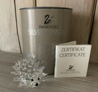 Swarovski Silver Crystal Hedgehog Figurine 7630 Box & Retired