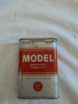 Vintage Pocket Model Silver And Red Tobacco Pocket Tin Can.  15 Size