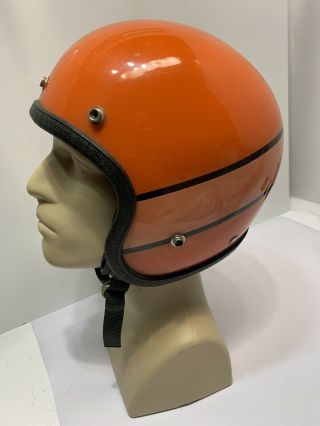 Vintage Buco Action 1974 Orange Open Face Helmet