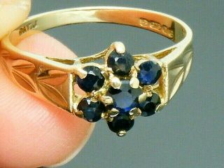 9ct Gold Vintage Sapphire Hallmarked Ring Size P