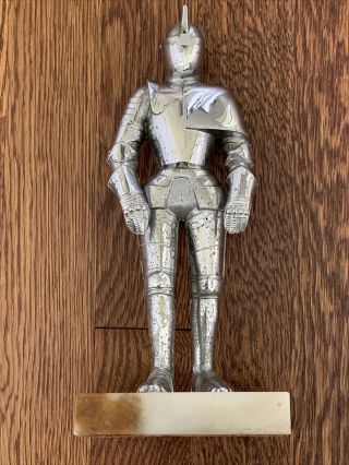 Vintage Well Made Figural Knight Table Lighter On A Marble Base