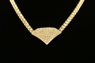 Christian Dior Signed Vintage Collar Necklace Pave Rhinestone Crystal Gold 2c