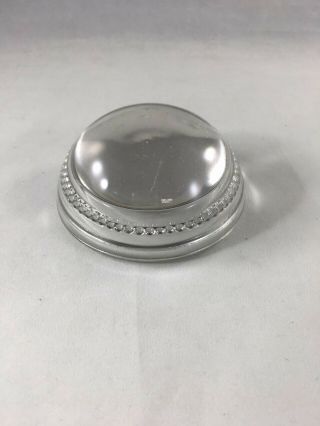 Vintage Magnifying Glass Dome Paperweight Beaded Border 3 " Length
