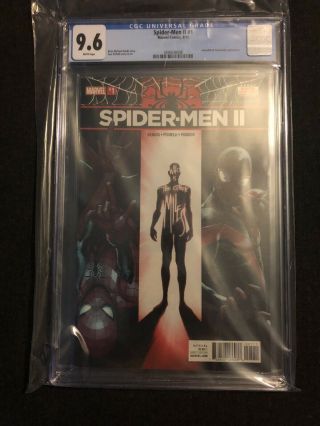 Spider - Men Ii 1 Cgc 9.  6 First Appearance Evil Miles Morales 1st Print 2017 Nm,