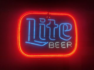 Miller " Lite Beer " Neon Sign Light Vintage Beer Decor