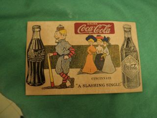 Early Vintage Postcard Drink Coca - Cola Cincinnati Red Stockings