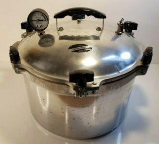 Vintage All American No.  7 Cast Aluminum 15.  5qt Pressure Cooker/canner