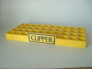 Vintage 1990s Clipper Lighter Plastic Yellow Display Tray Stand