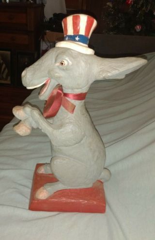 Vintage Carnival Fair Prize Chalkware Democratic Donkey