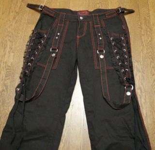 Vtg Tripp Black & Red Lace - Up Chain 30 