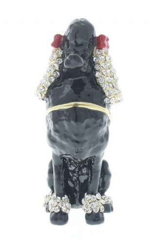 Ciel Collectibles Black Poodle Puppy Dog Trinket Box with Austrian Crystals 3