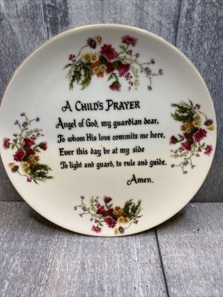 Vintage Royal Halsey Very Fine Porcelain A Child’s Prayer Decorative Plate 7 "