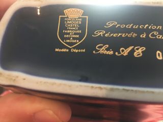 Limoges Camus Napoleon Cognac Porcelain Cobalt Blue Decanter 3
