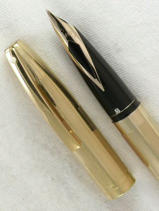 Vintage Gold Filled Sheaffer Imperial Touchdown Filler Fountain Pen Restored