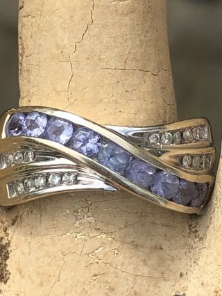 Vintage 14k Gold Diamond Sapphire Ring Adl 6.  1g Size 7 1/2