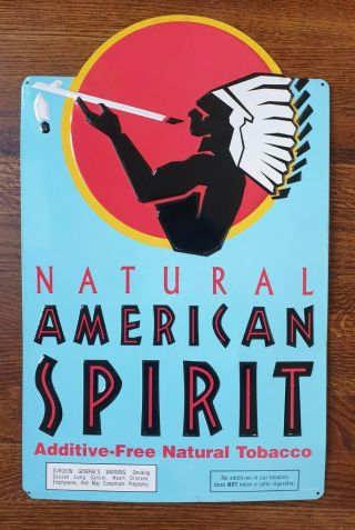 Natural American Spirit Tobacco Cigarettes Metal Tin Wall Sign (19 " X 12 ")