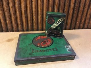 Antique - Sample Size - Lucky Strike Half And Half Tobacco & Cigarette Tins