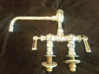 Vintage Chicago Faucet Company Sink Mount 2 Hole Atmospheric Valve Lever Handles