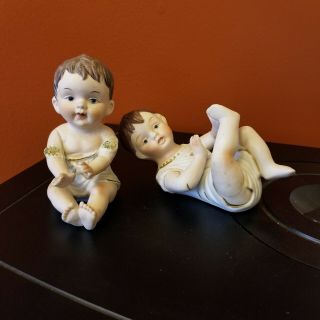 Vintage Set Of Piano Babies - Girl And Boy