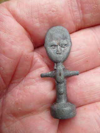 Very Old Unusual Antique Figure Smoking Pipe Tamper Metal Detecting Find